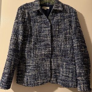 Coldwater Creek Navy Tweed Blazer